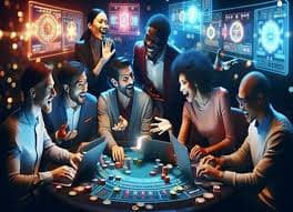Studio dealer langsung axa88 dengan meja blackjack dan layar digital
